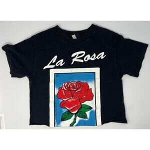 Alstyle Heavyweight Loteria La Rosa cropped Tshirt Size S Pre-Owned